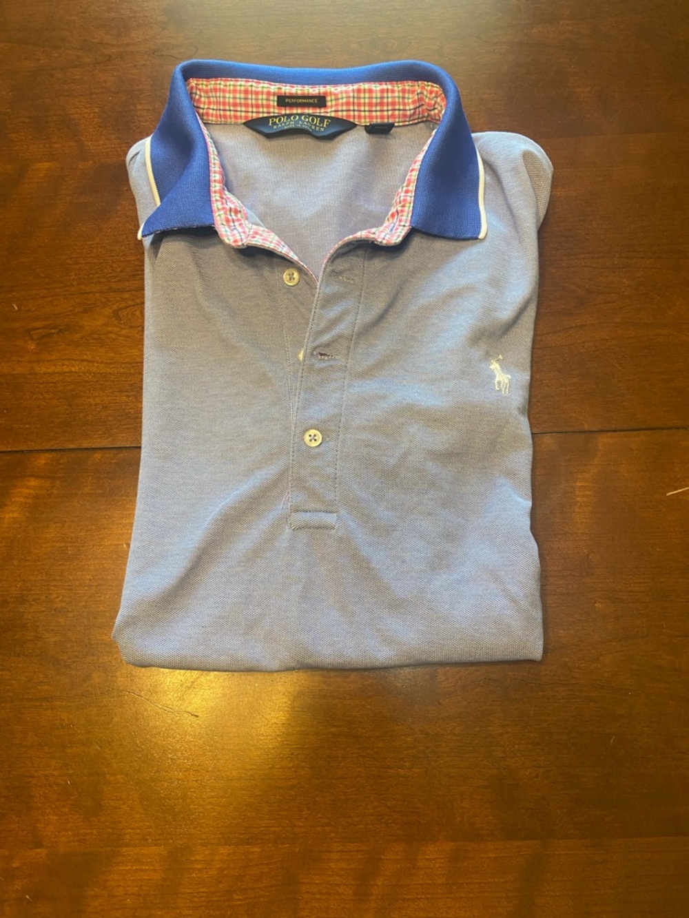 Polo Golf Ralph Lauren Performance Pro Fit Light Blue Contrast Collar Womens XL